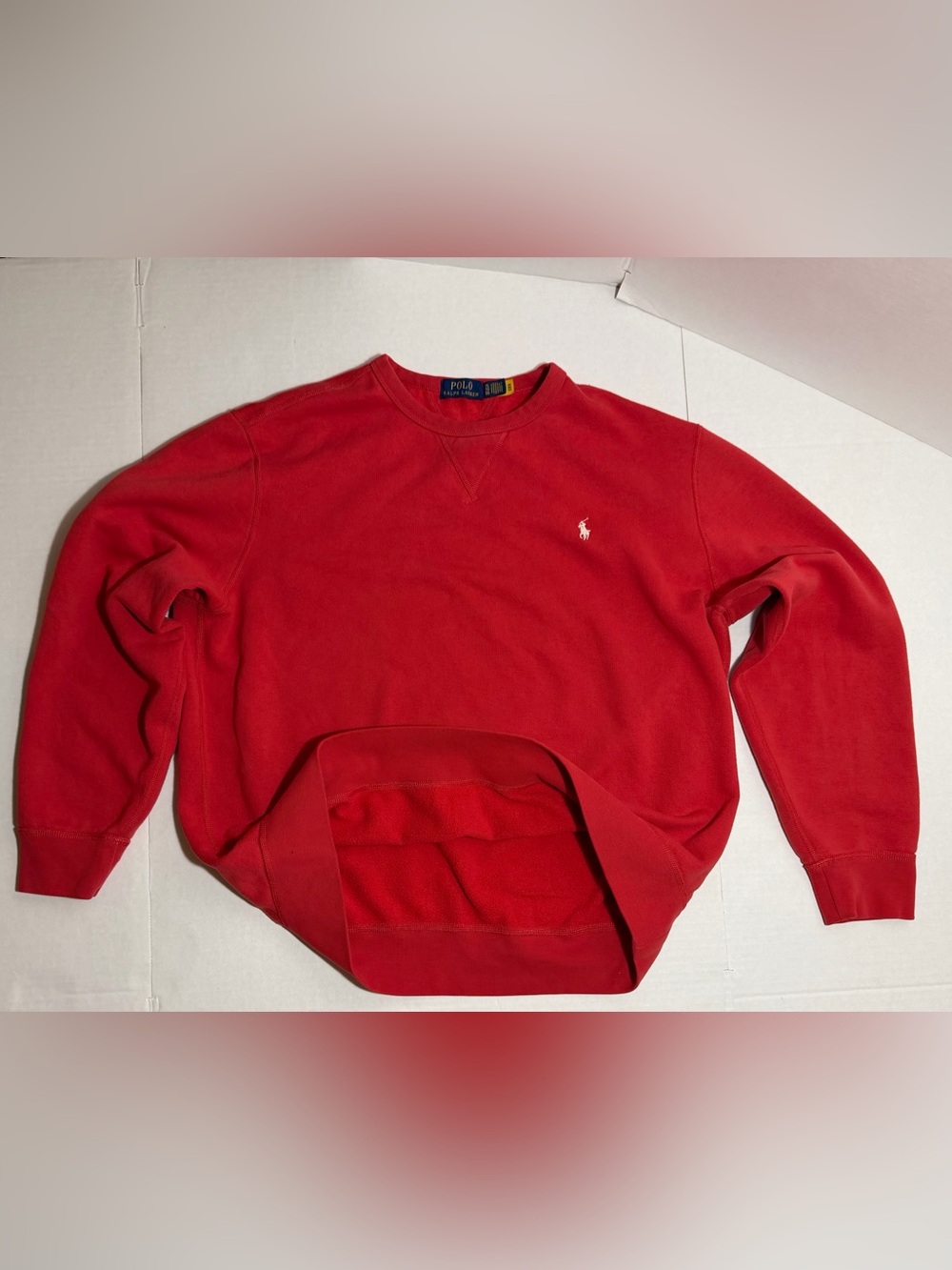 Polo Ralph Lauren Mens Extra Large Red Embroidered Pony Fleece Crew Sweatshirt⁠